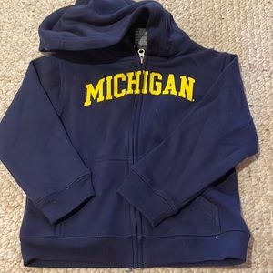 Navy blue Michigan toddler 4t zip up hoodie